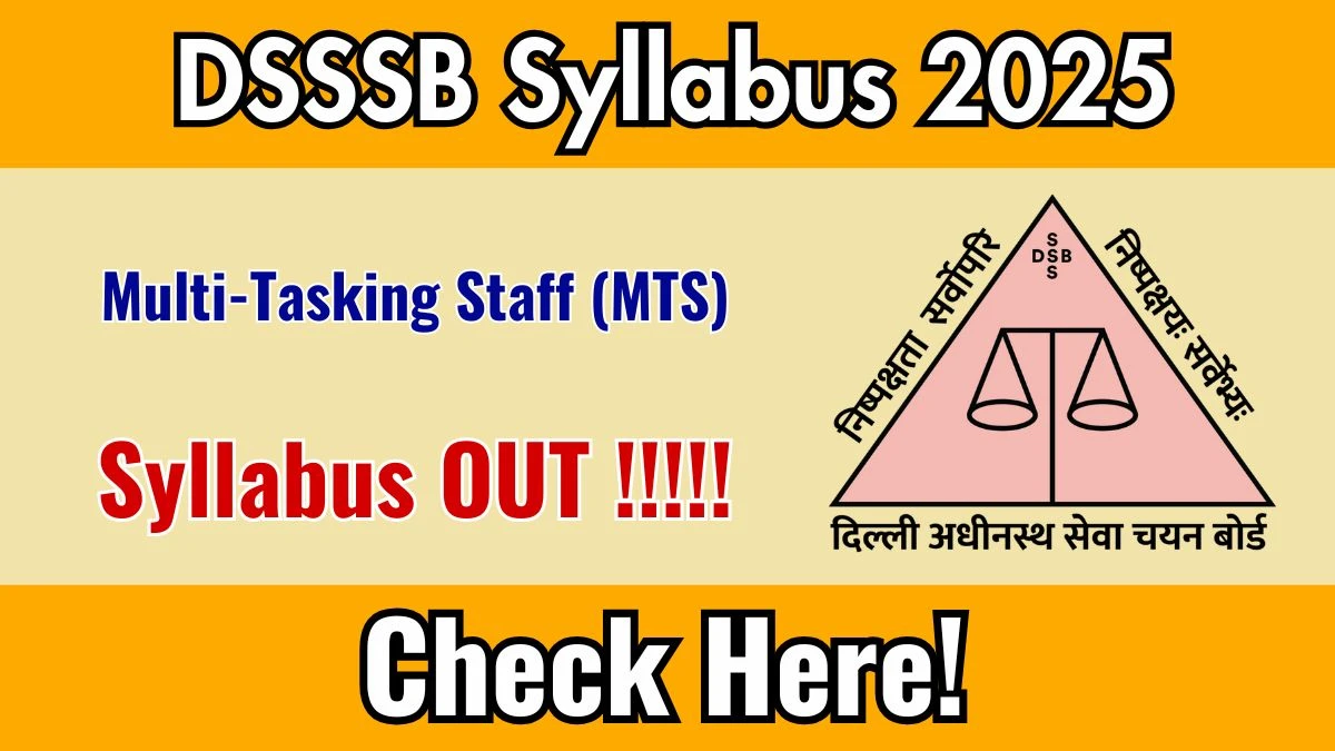DSSSB MTS Syllabus and Exam Pattern